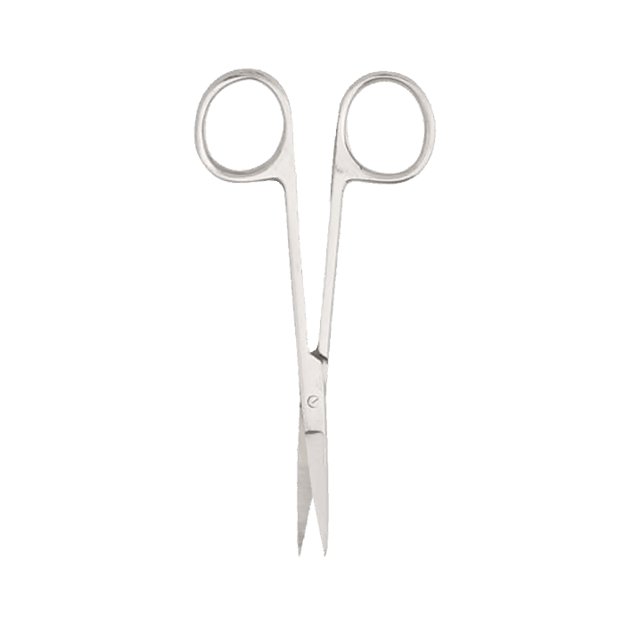 Straight Iris Stainless Steel Scissors, Mirror Finish; 4.25"